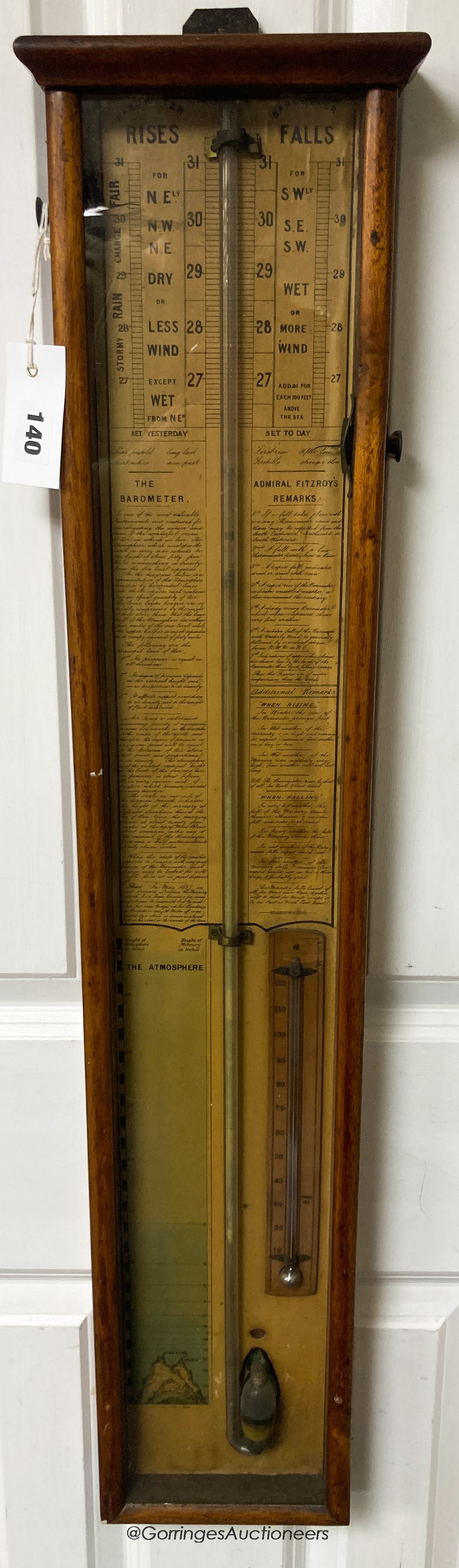 An early 20th century Admiral Fitzroy barometer, height 90cm